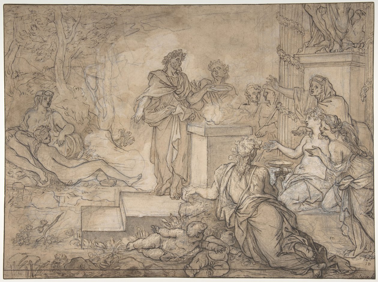 Opfer vor einer Statue des Jupiter, 17. Jahrhundert von Louis de Boullogne