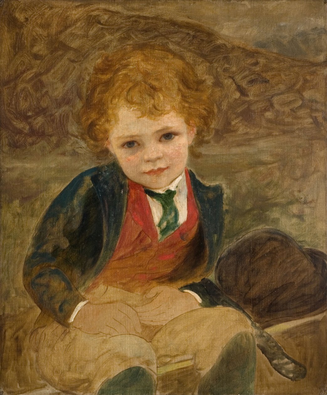 Studie eines Jungen, der in einer Schubkarre sitzt, 1890 von Louisa Starr