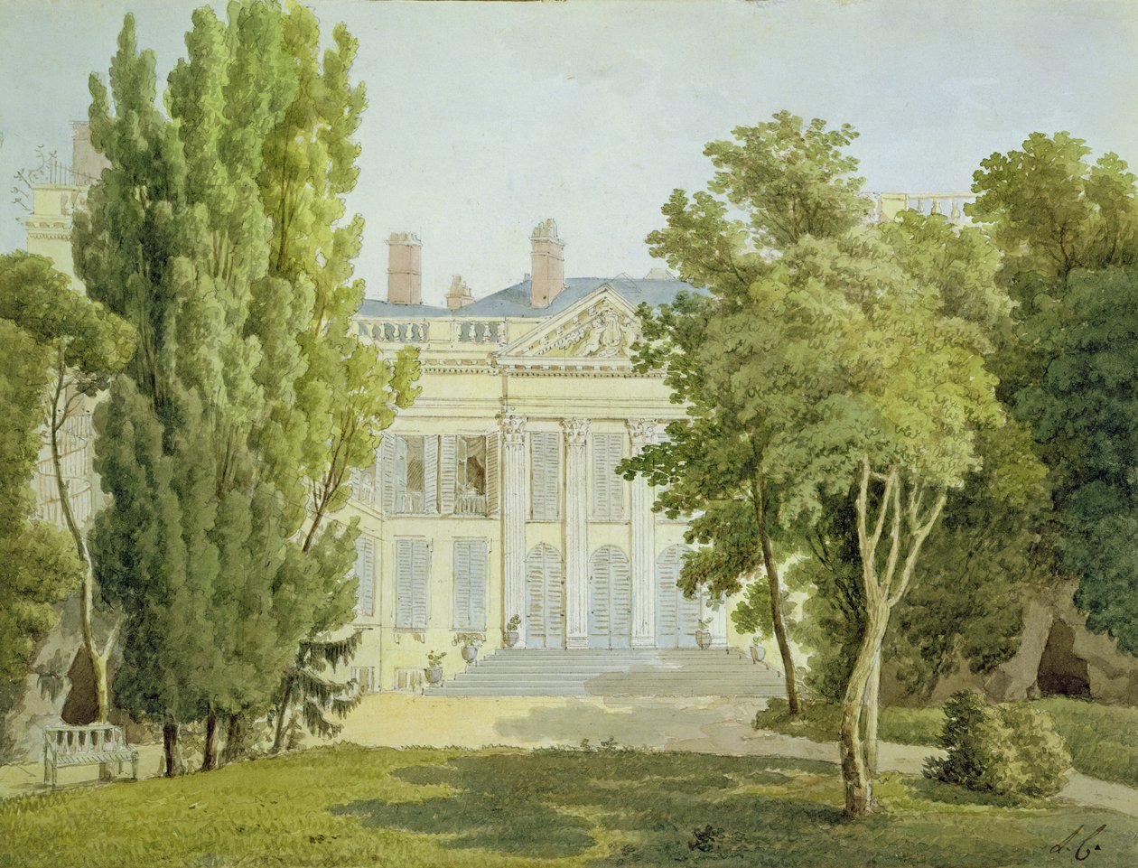 Ansicht des Maison de la Reine, Paris, 1811 von Louise Cochelet