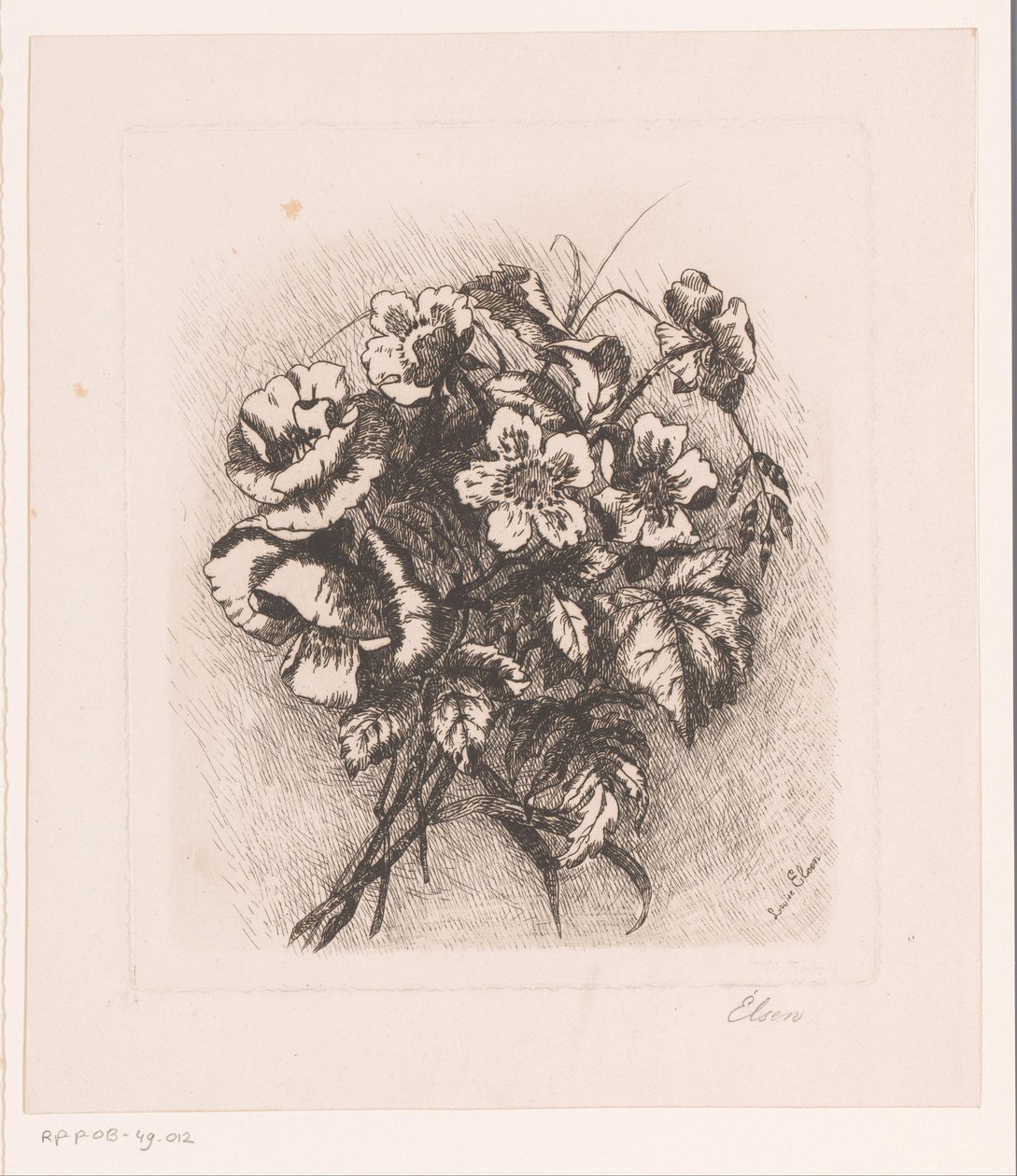 Blumenstillleben mit Mohnblumen und Anemonen von Louise Elsen