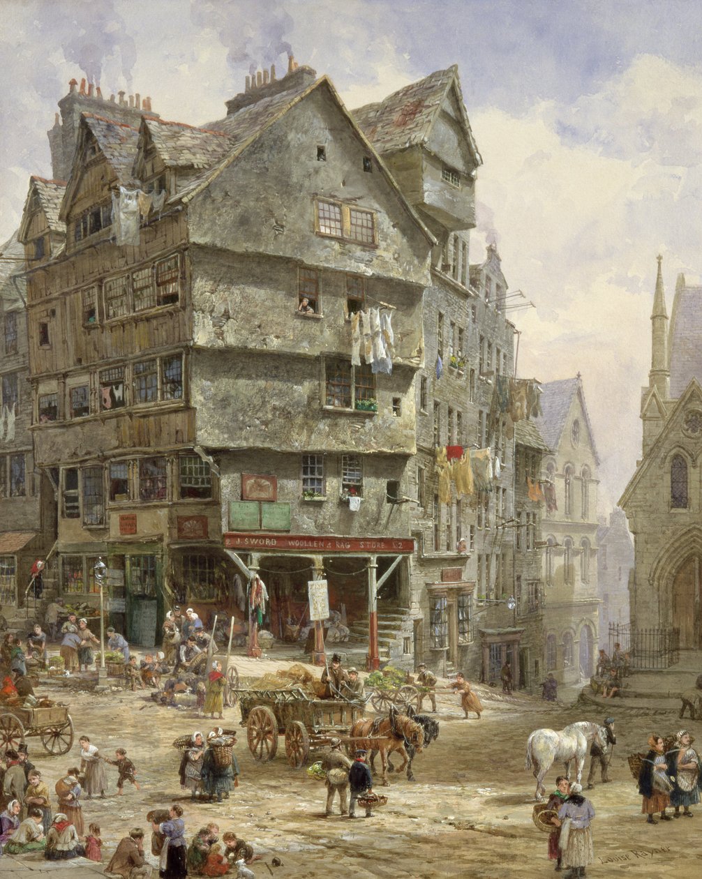 Die High Street vom West Bow, Edinburgh von Louise Ingram Rayner