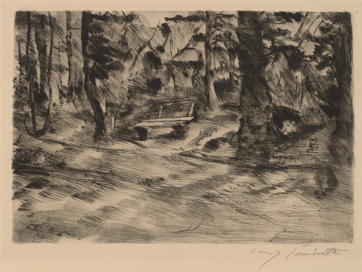 Bank im Walde II von Lovis Corinth
