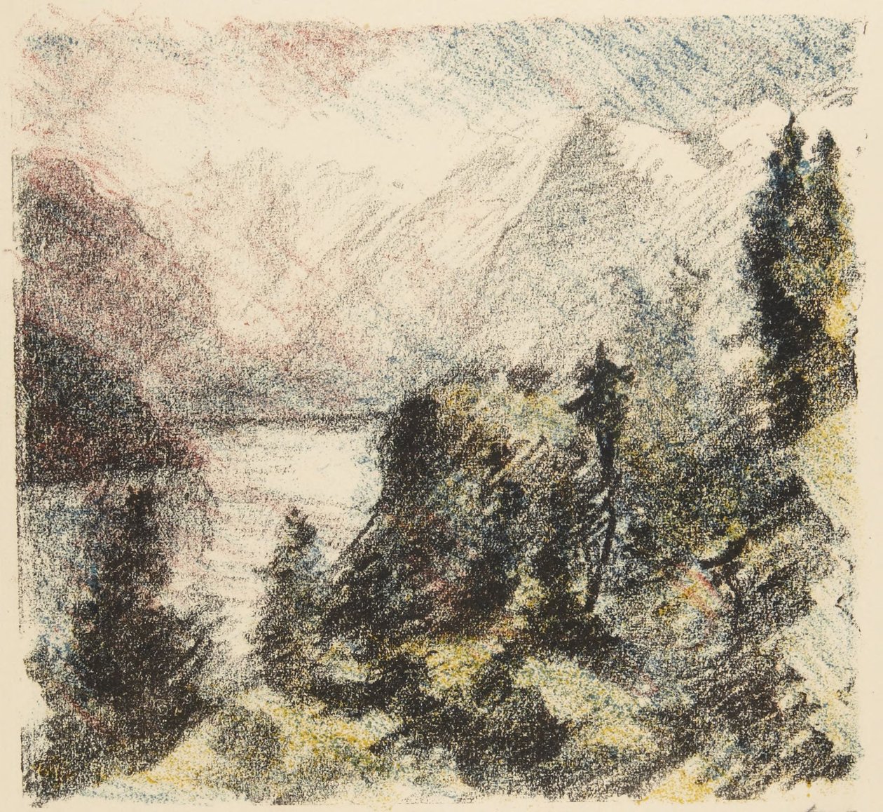 Bergsee (eines aus der fünfteiligen Serie: Schweizer Landschaften) von Lovis Corinth