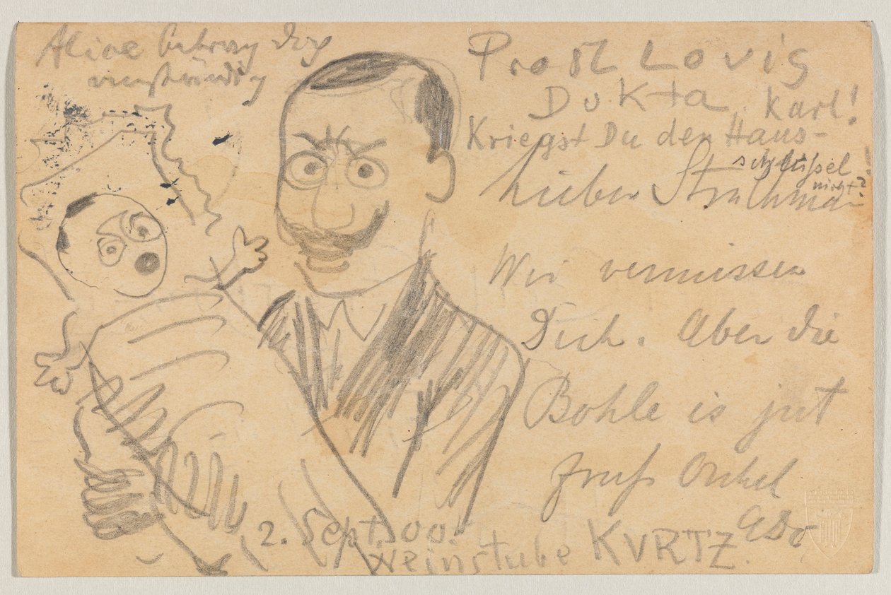 Lovis Corinth an Carl Strathmann: Postkarte von Lovis Corinth