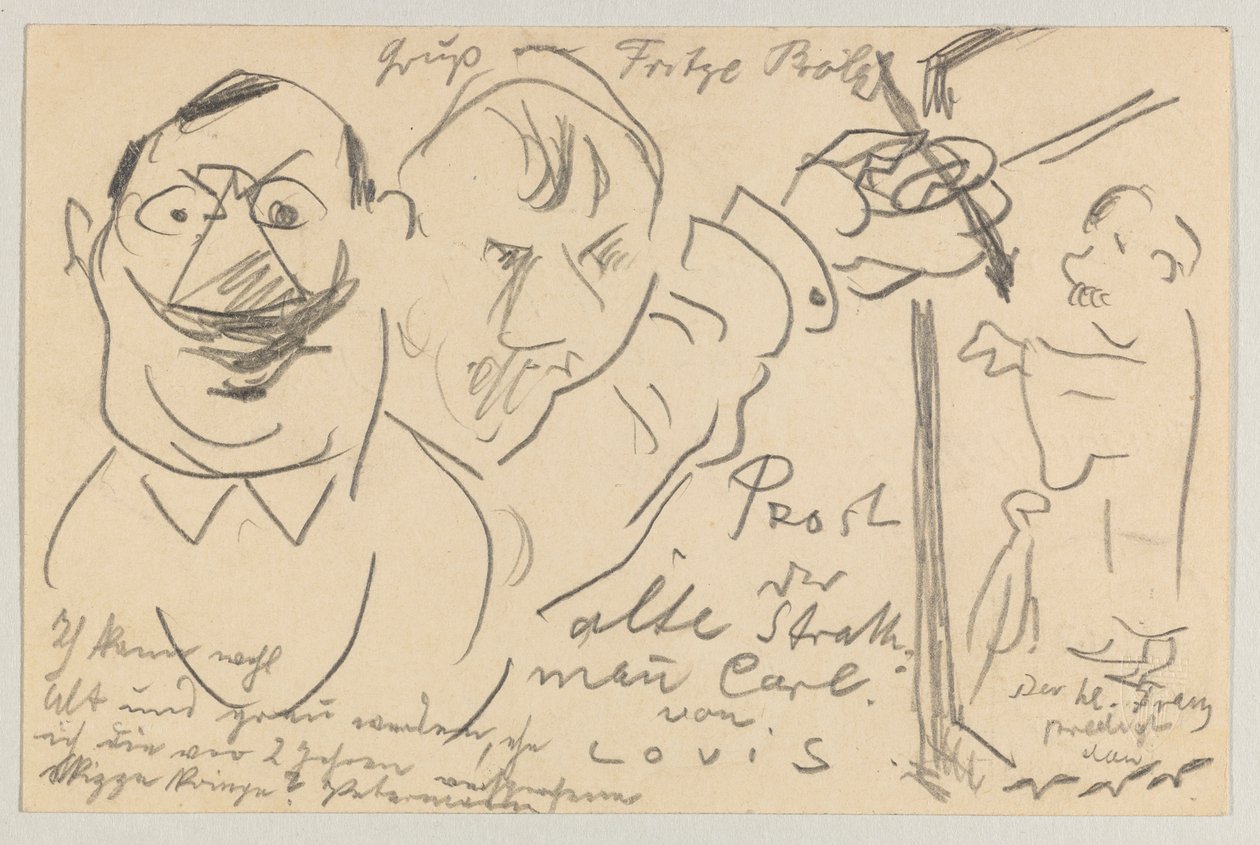 Lovis Corinth an Carl Strathmann: Postkarte, Poststempel 10. August 1904 von Lovis Corinth