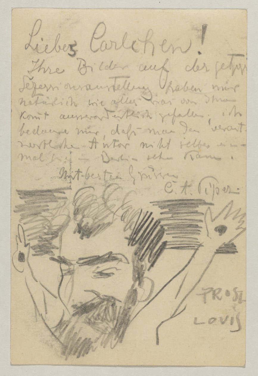 Lovis Corinth an Carl Strathmann: Postkarte, Poststempel 16. Januar 1903 von Lovis Corinth