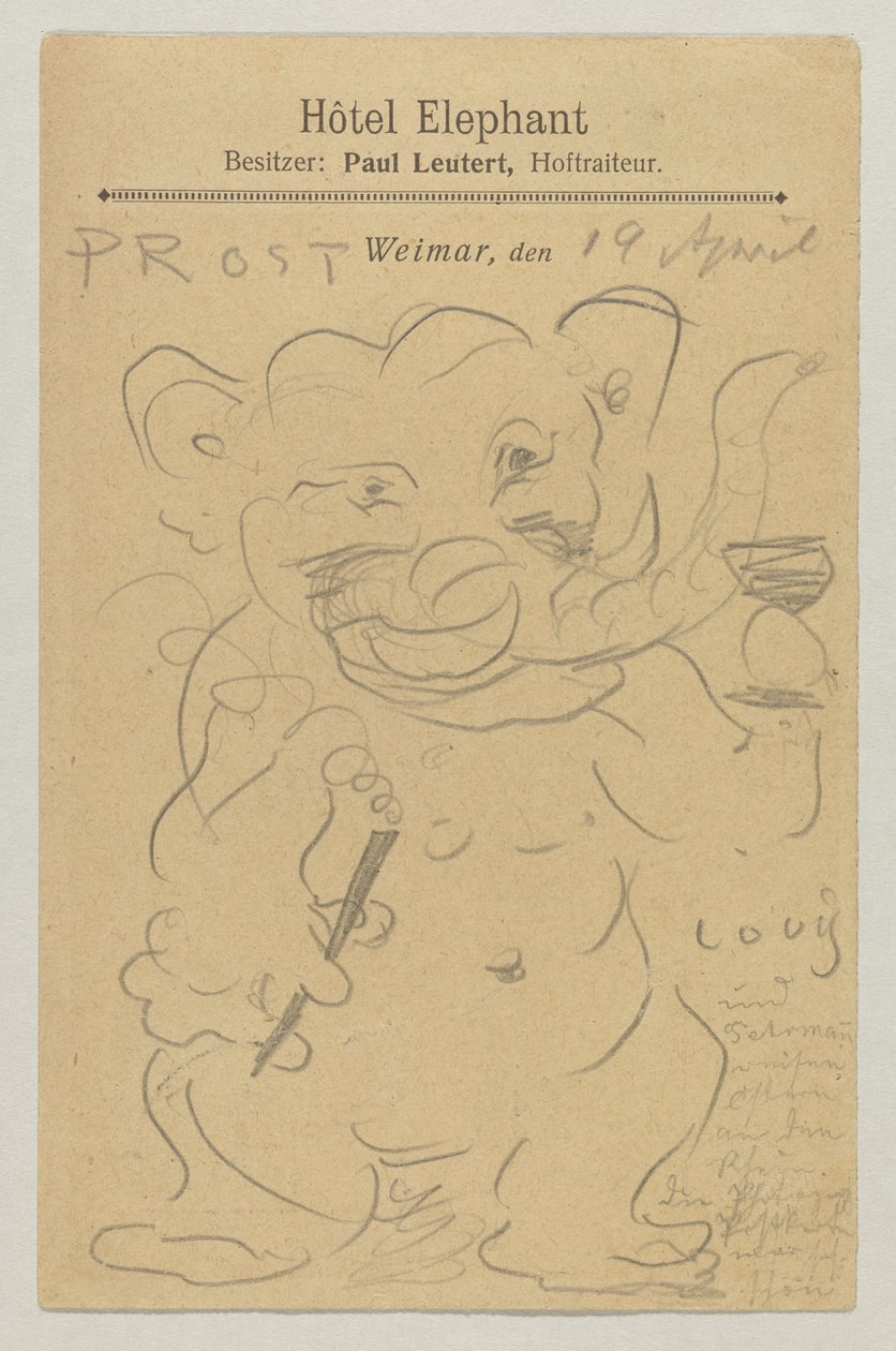 Lovis Corinth an Carl Strathmann: Postkarte, Poststempel 20. April 1905 von Lovis Corinth