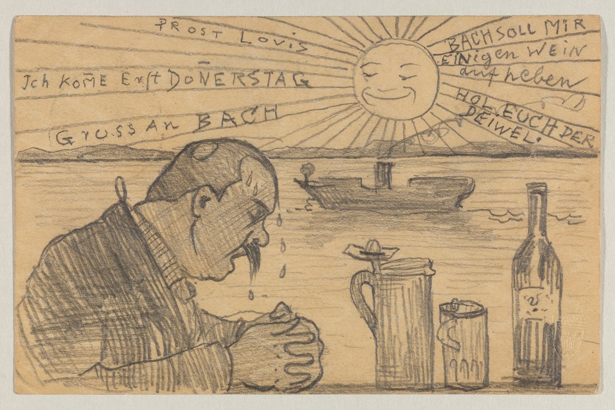 Lovis Corinth an Carl Strathmann: Postkarte, Poststempel 22. Juni 1898 von Lovis Corinth