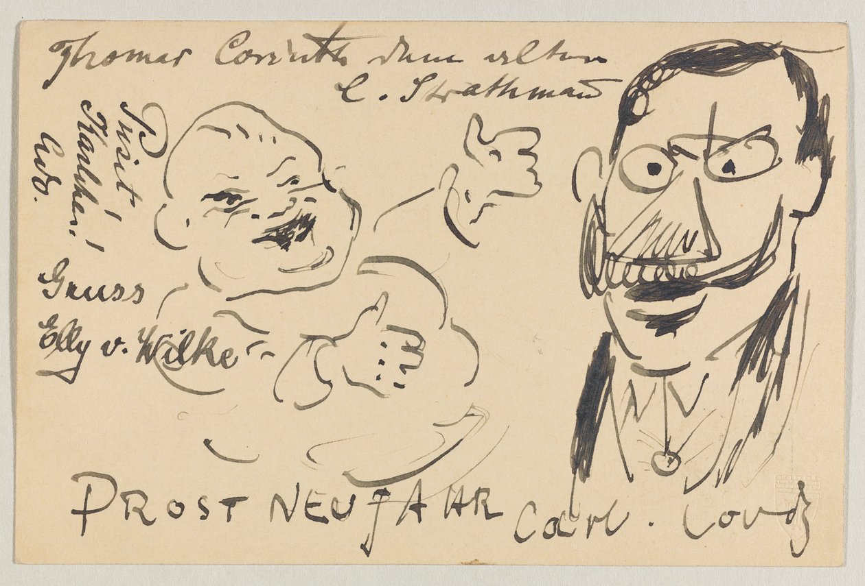 Lovis Corinth an Carl Strathmann: Postkarte, Poststempel 27. Dezember 1904 von Lovis Corinth