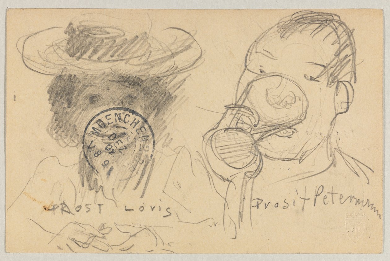 Lovis Corinth an Carl Strathmann: Postkarte, Poststempel vorderseitig 17. Dezember 1902 von Lovis Corinth