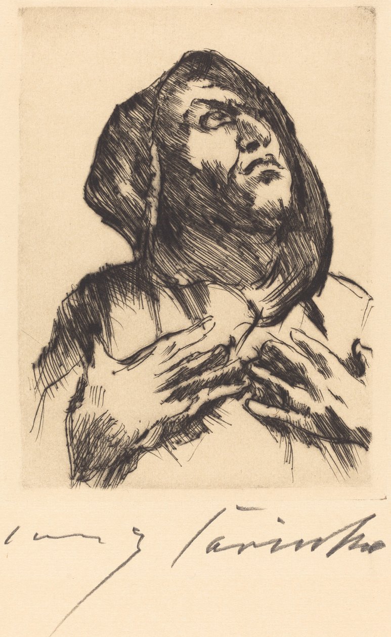 Mönch mit Erhobenem Blick von Lovis Corinth