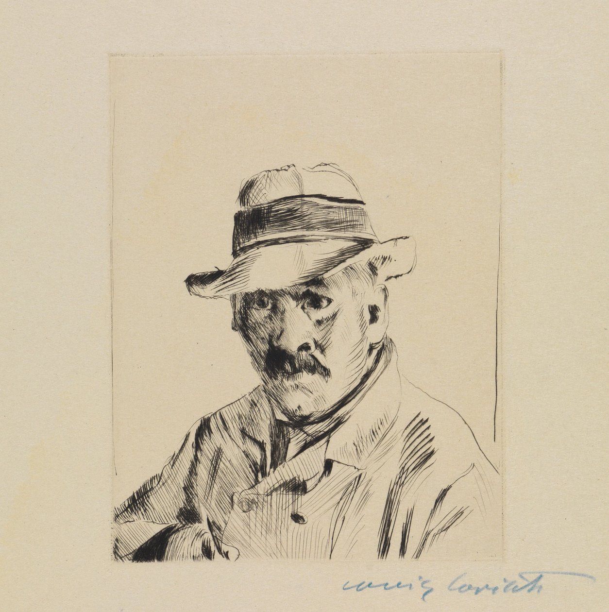 Selbstbildnis im Strohhut von Lovis Corinth