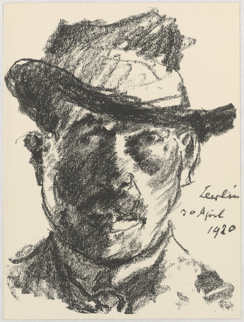 Selbstporträt mit Schlapphut von Lovis Corinth