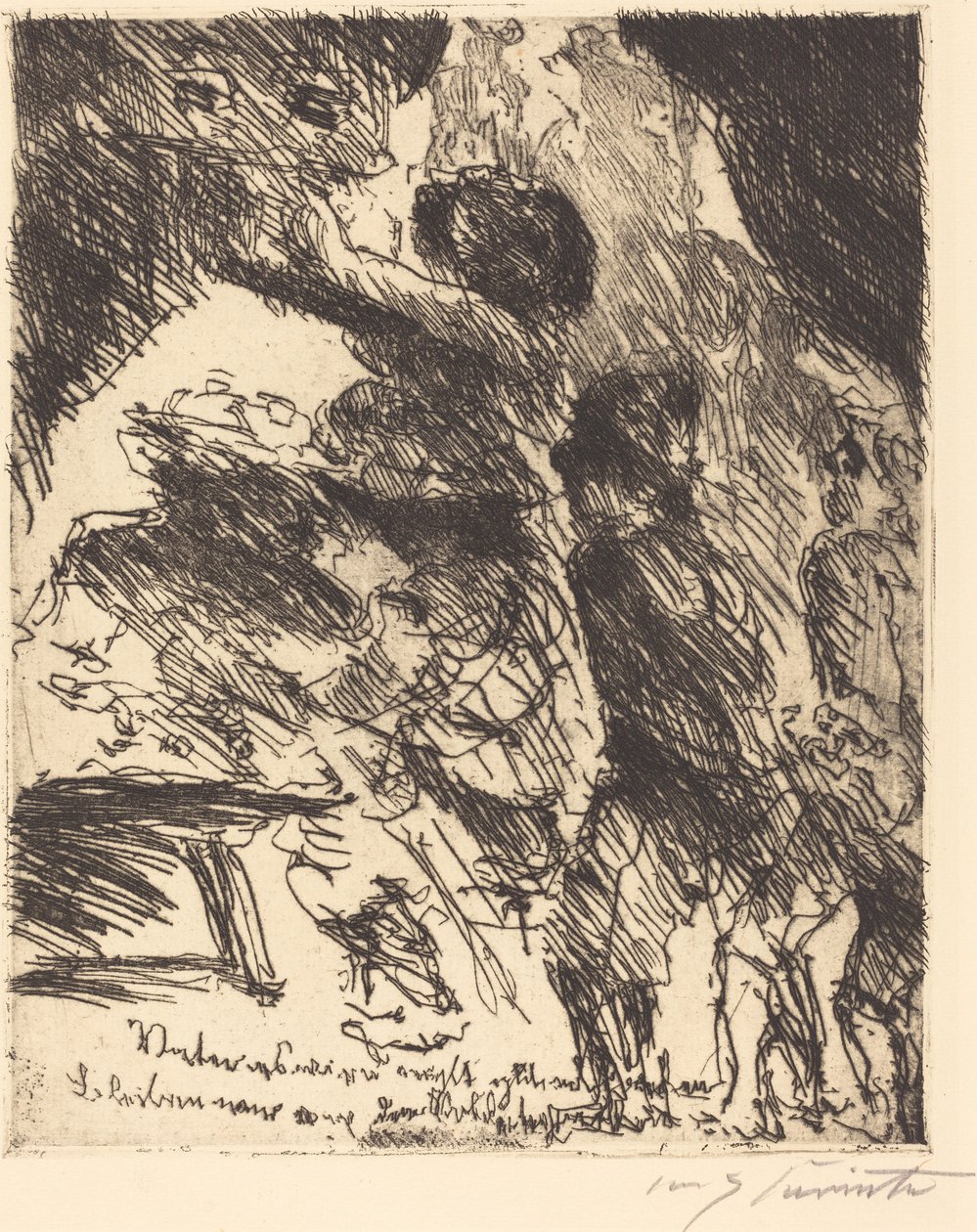 Vater, es wird nicht gut ablaufen, bleiben wir von dem Soldatenhaufen... von Lovis Corinth