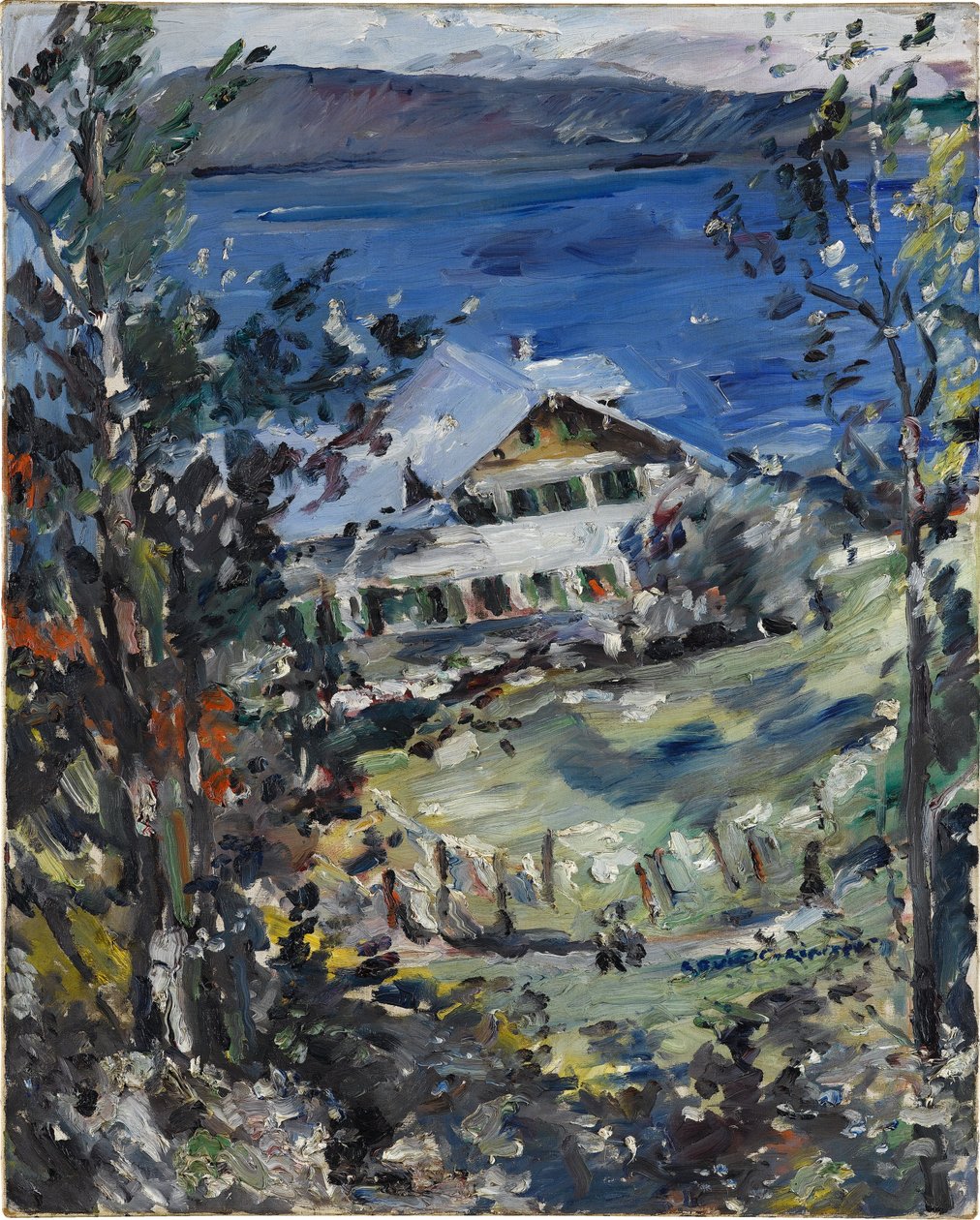 Walchensee, Landhaus mit Wäscheplatz von Lovis Corinth