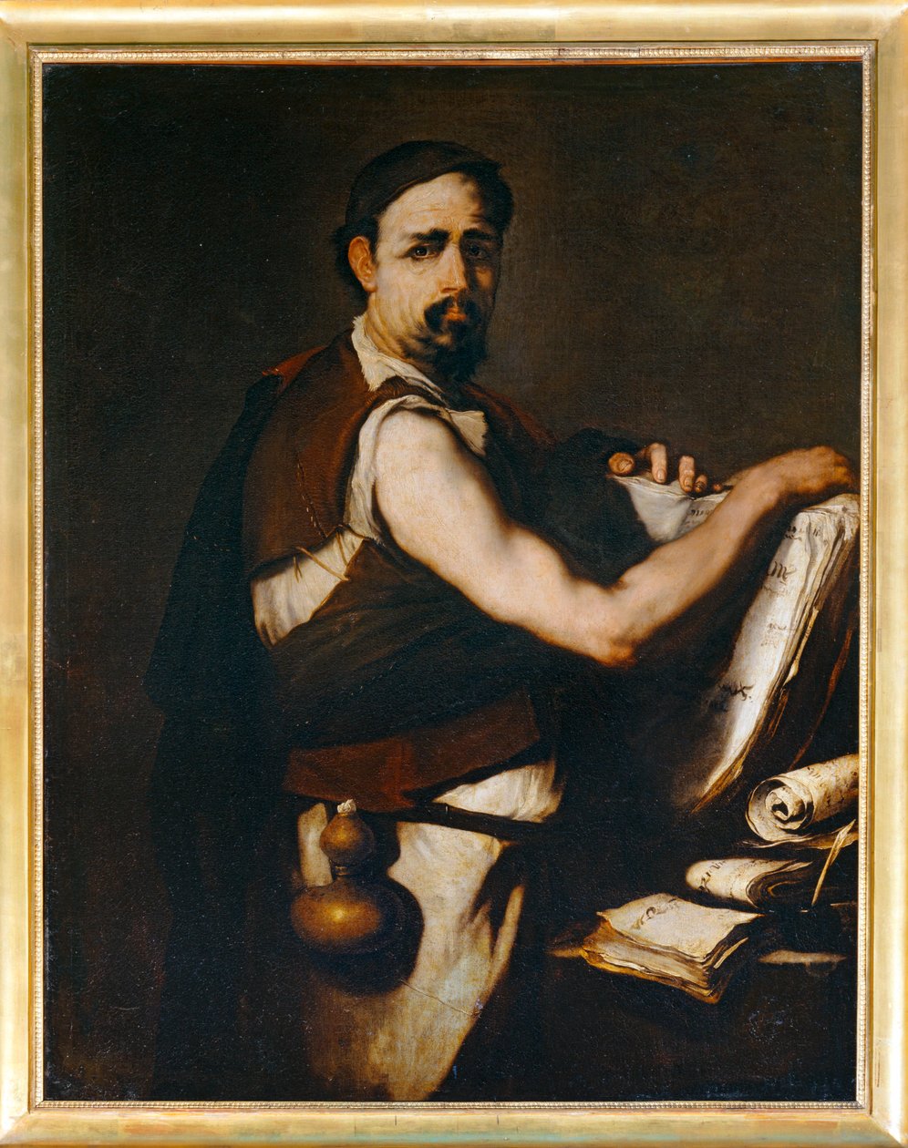 Philosoph mit einer Feldflasche am Gürtel von Luca (circle of) Giordano