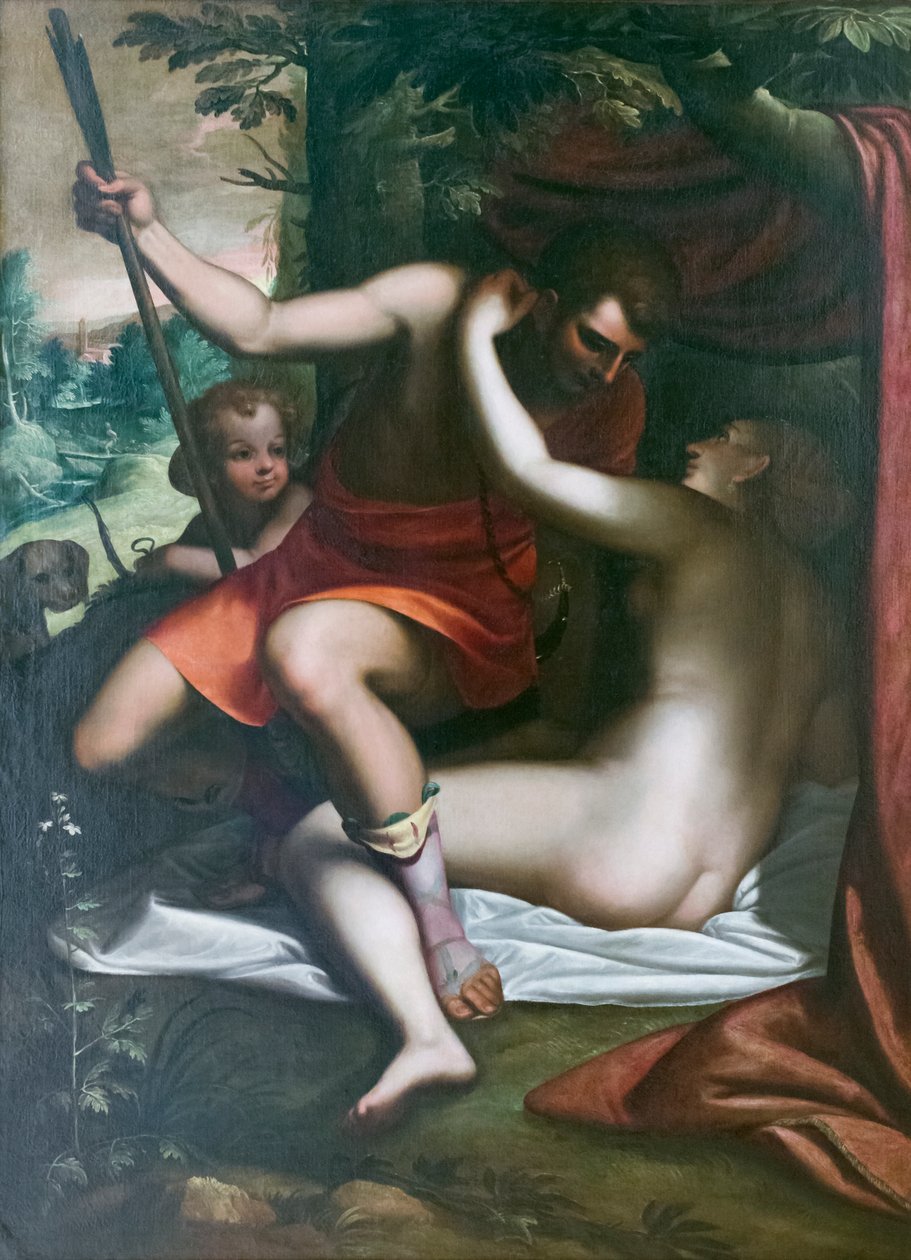 Venus und Adonis, vor 1585 von Luca Cambiaso