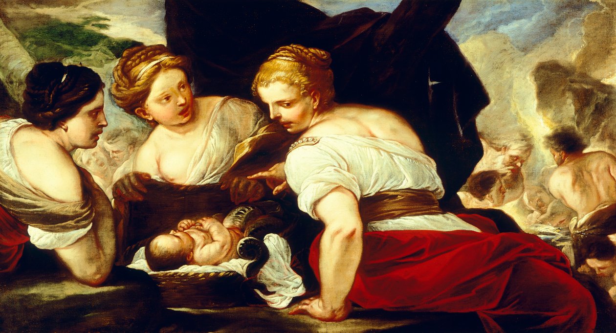 Töchter des Kekrops öffnen Korb mit Baby Erichthonios von Luca Giordano