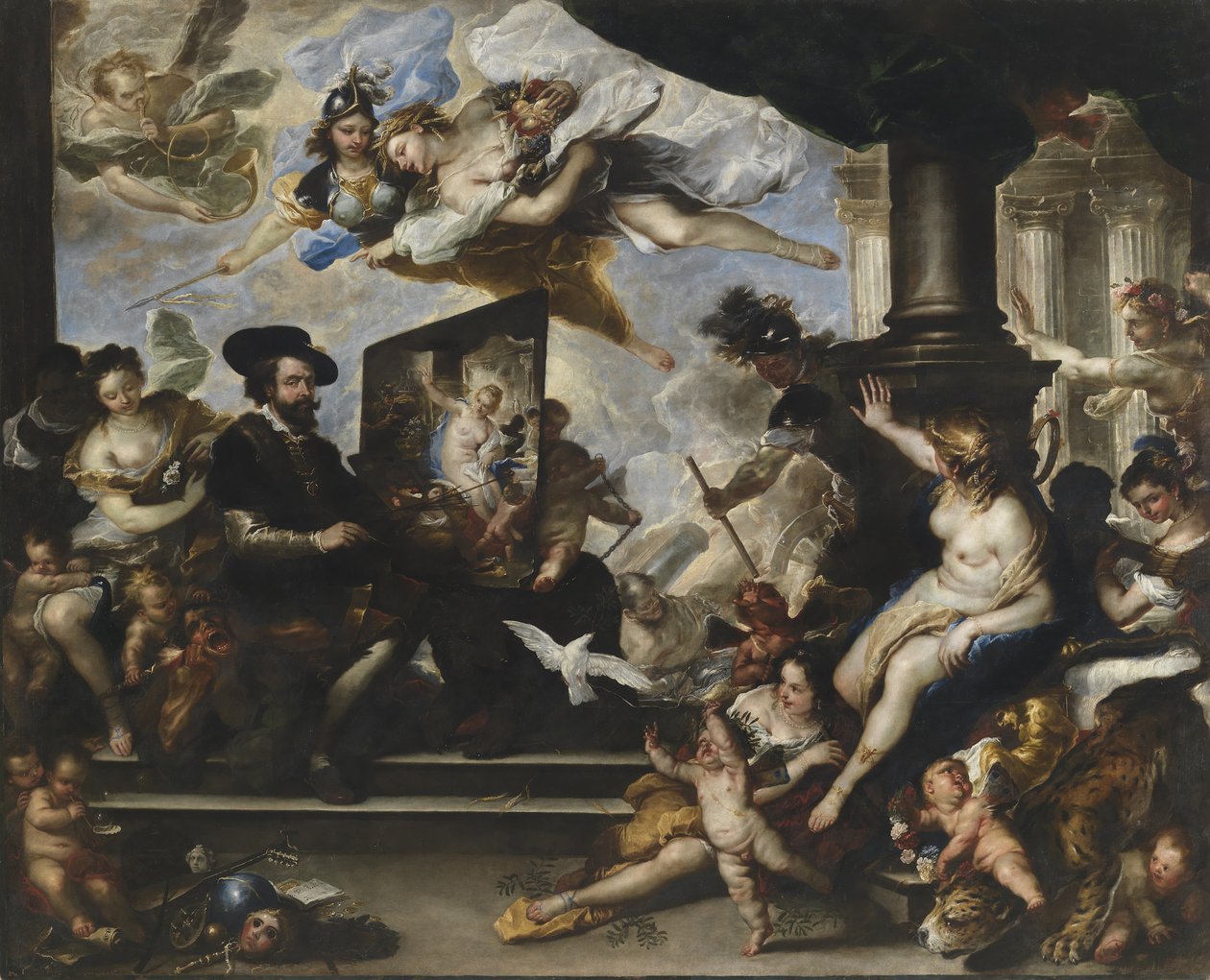 Rubens malt das Allegorie des Friedens von Luca Giordano