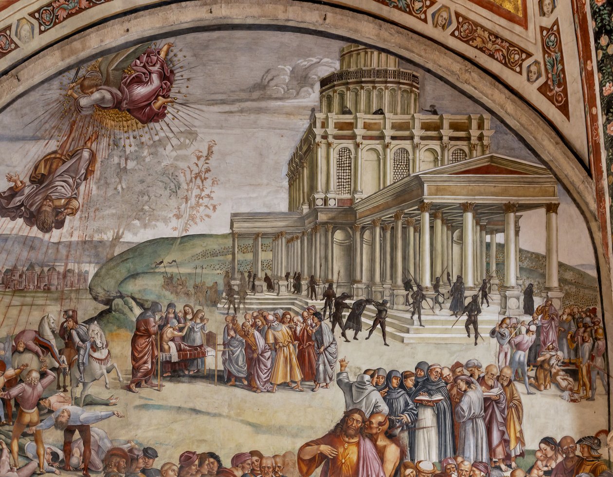 Predigt und die Taten des Antichristen (Detail) von Luca Signorelli