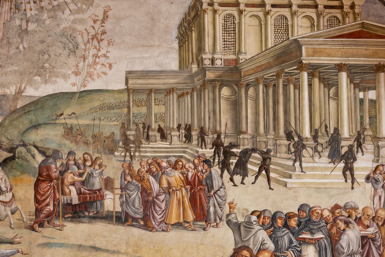 Predigt und die Taten des Antichristen (Detail) von Luca Signorelli
