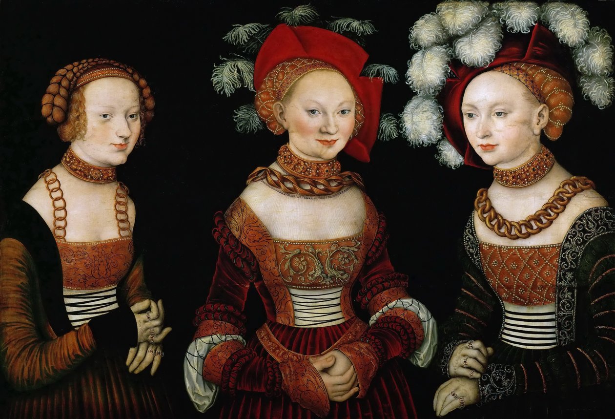 Die Prinzessinnen Sibylla, Emilia und Sidonia von Sachsen von Lucas Cranach the Elder