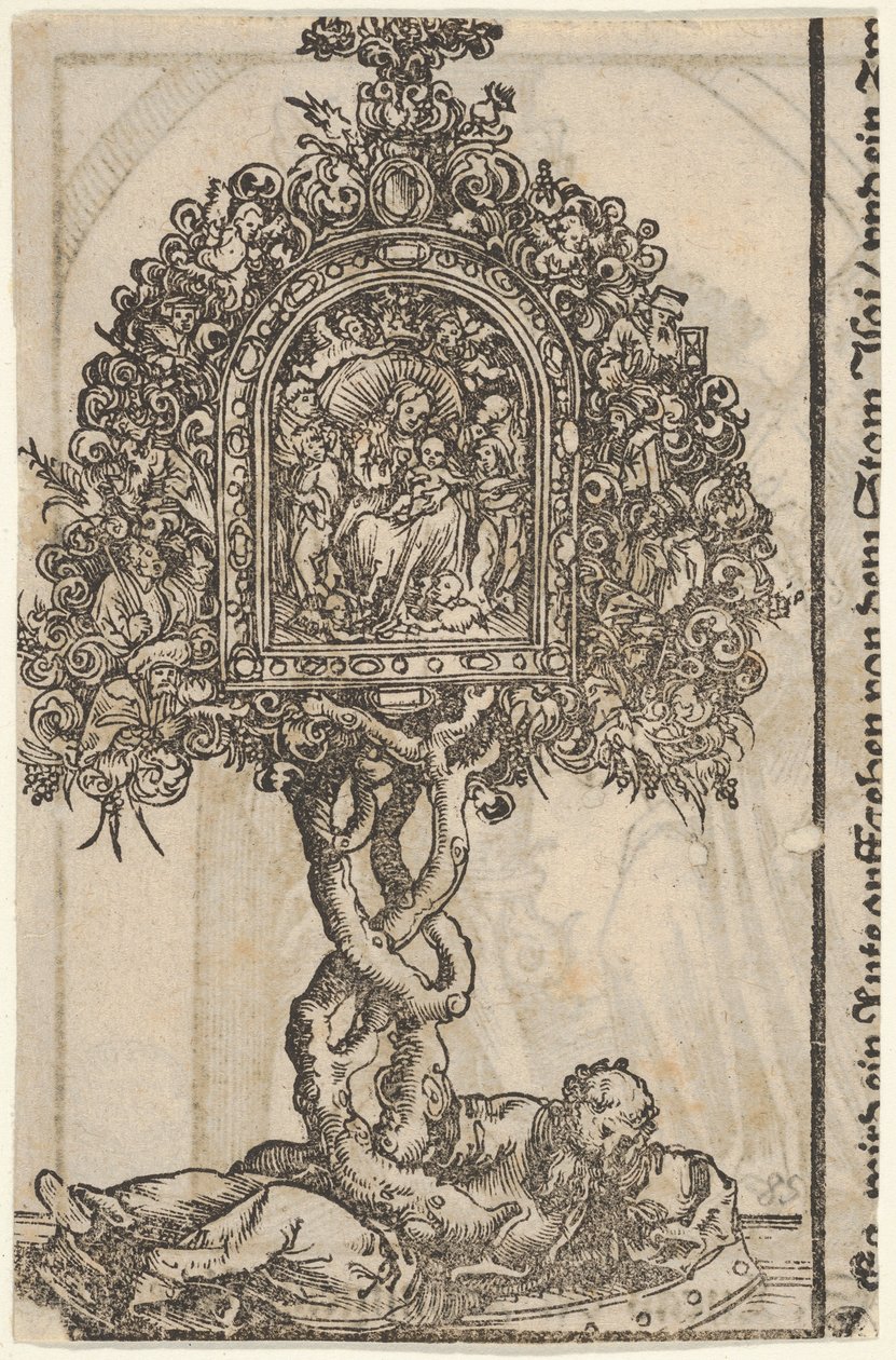 Ein goldener Reliquienschrein mit dem Baum Jesse, aus der großen Serie der Wittenberger Reliquiare, 1509 von Lucas Cranach the Elder