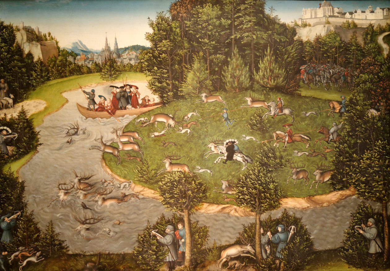 Eine Hirschjagd mit dem Kurfürsten Friedrich dem Weisen von Lucas Cranach the Elder
