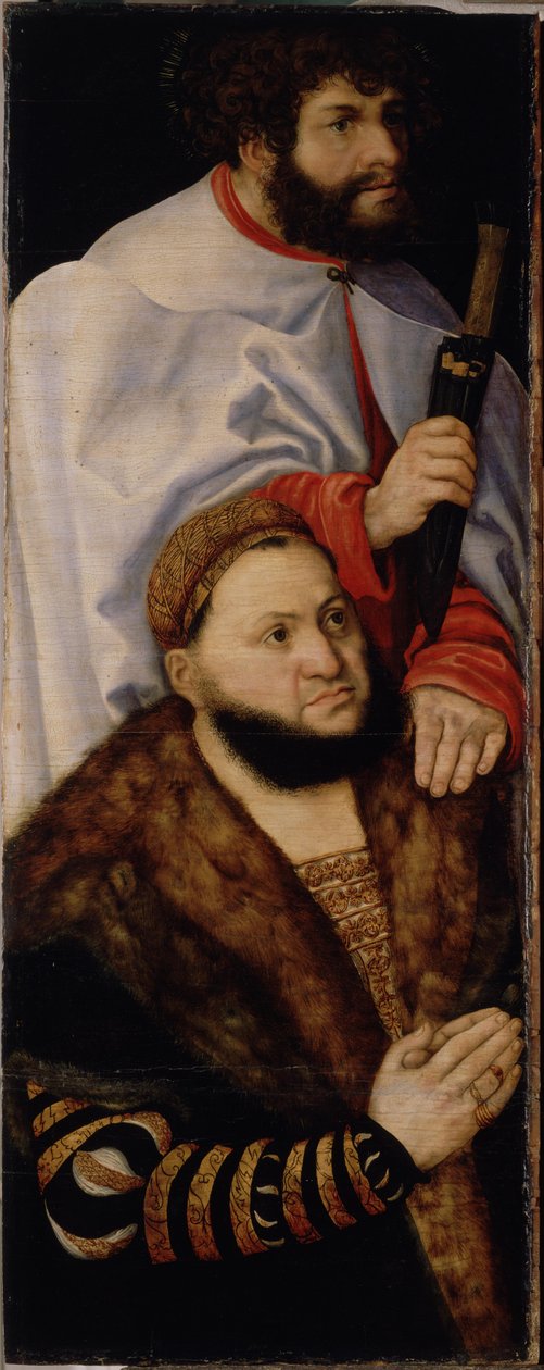 Altar der Jungfrau, oder sogenannter Fürstenaltar [linker Flügel] von Lucas Cranach the Elder