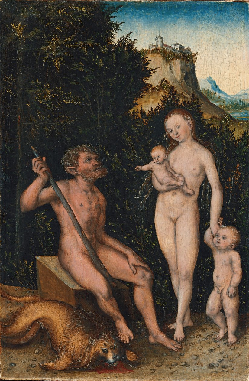 Familie der Naturmenschen von Lucas Cranach the Elder