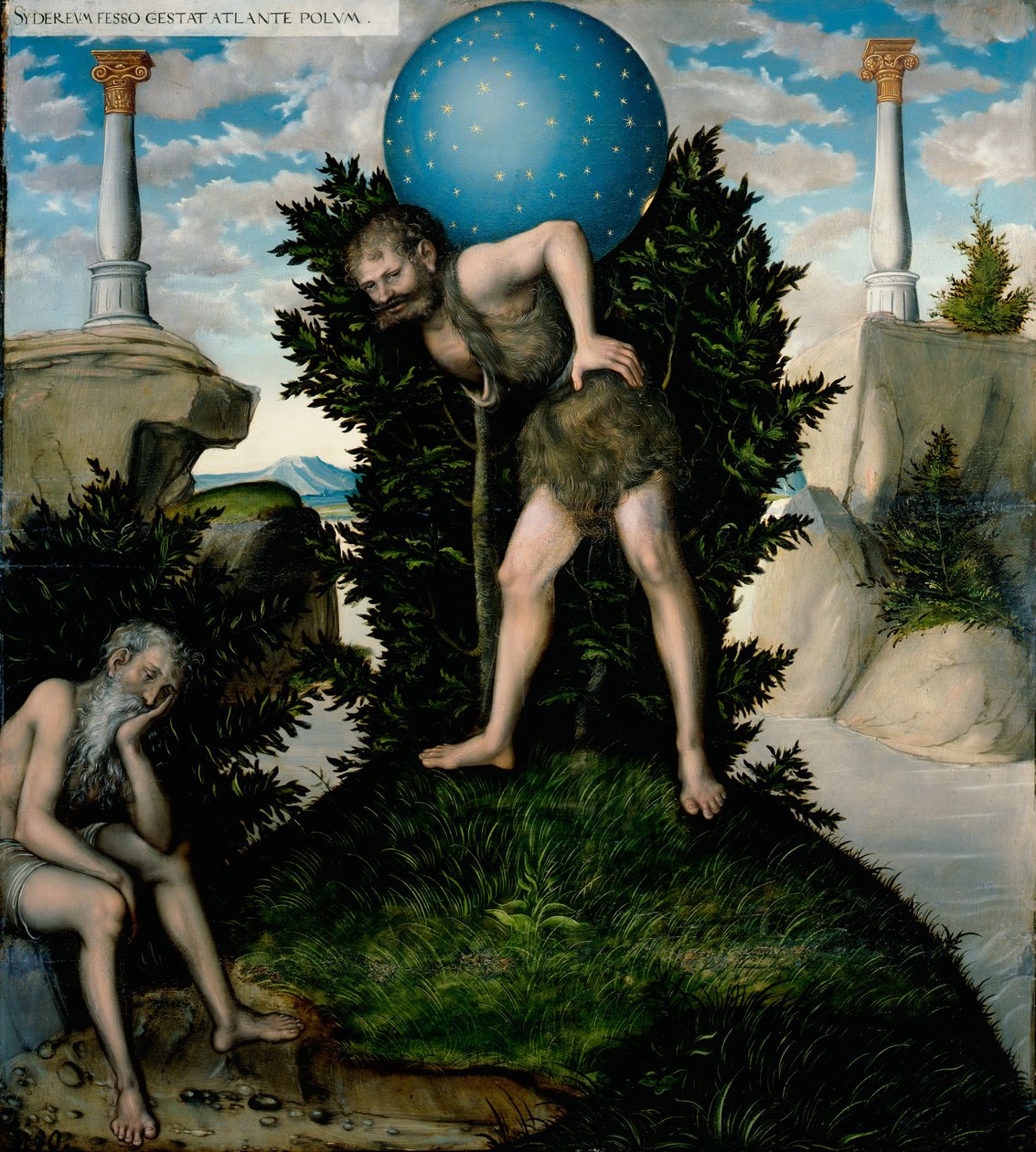 Herkules und Atlas von Lucas Cranach the Elder