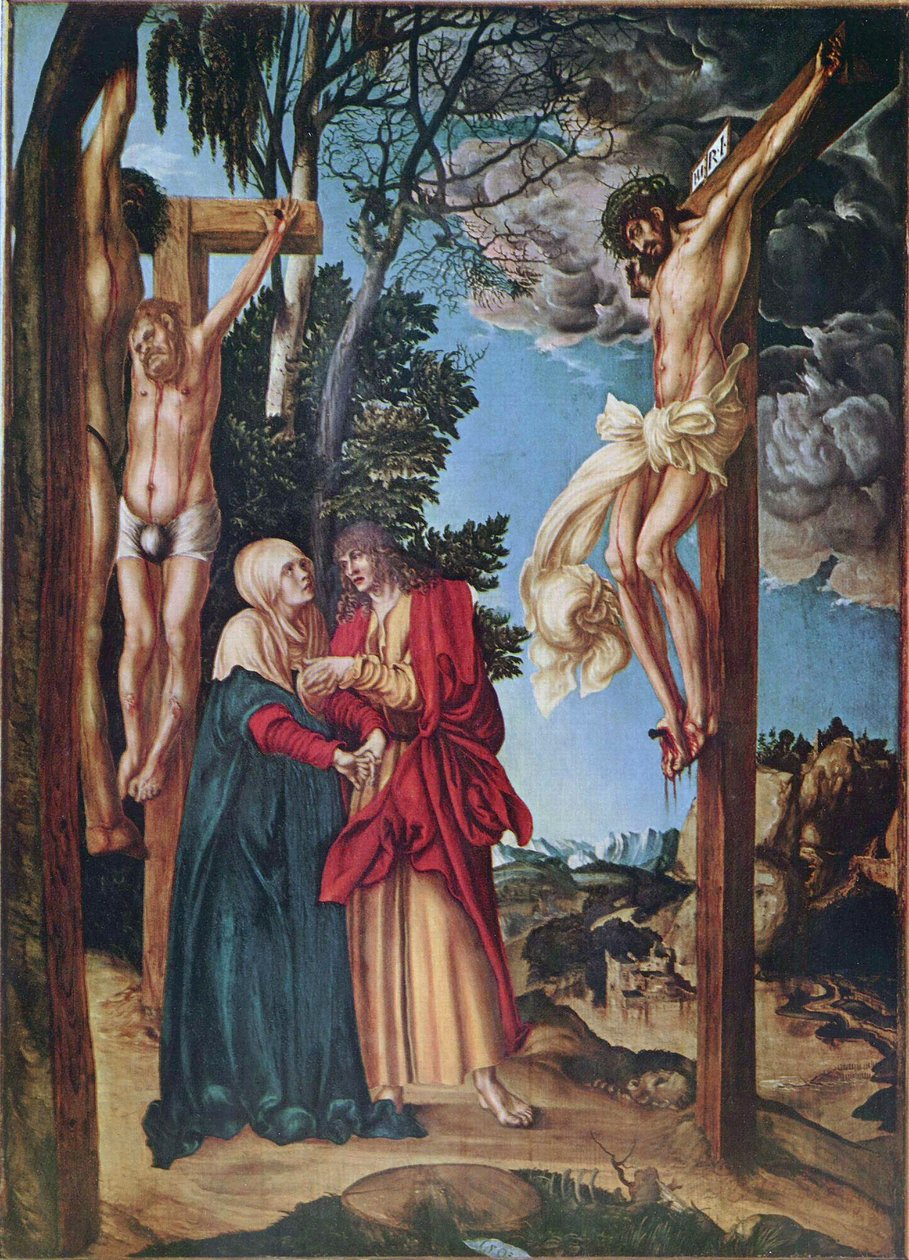 Klage unter dem Kreuz von Lucas Cranach the Elder