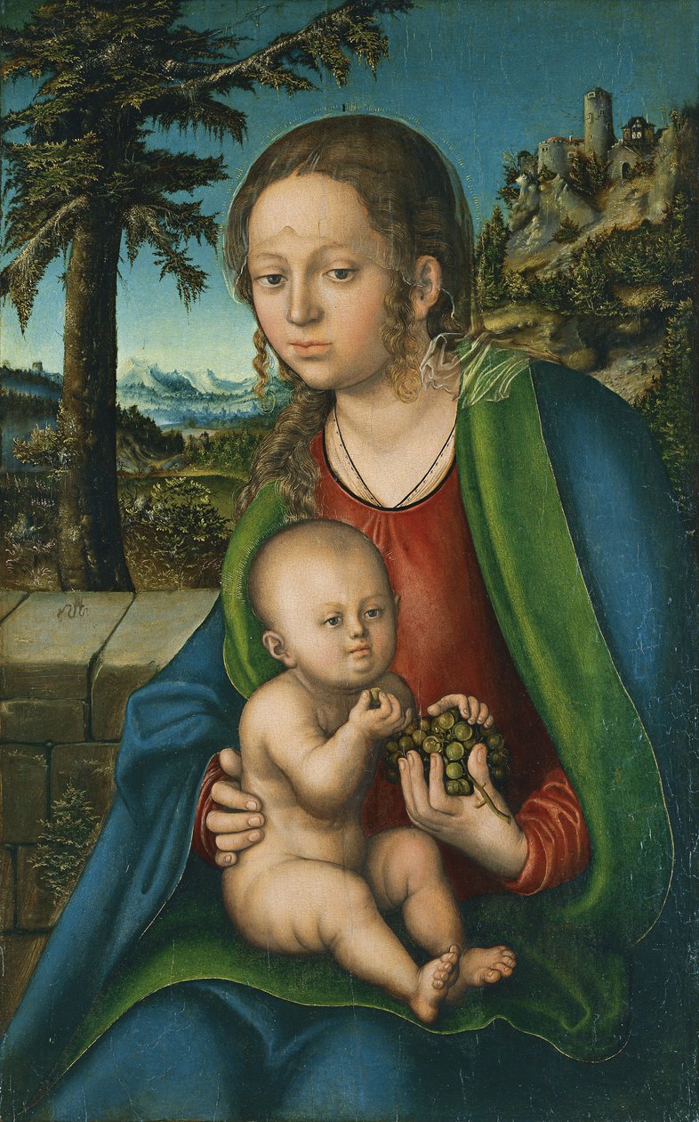 Madonna mit Kind und Trauben von Lucas Cranach the Elder