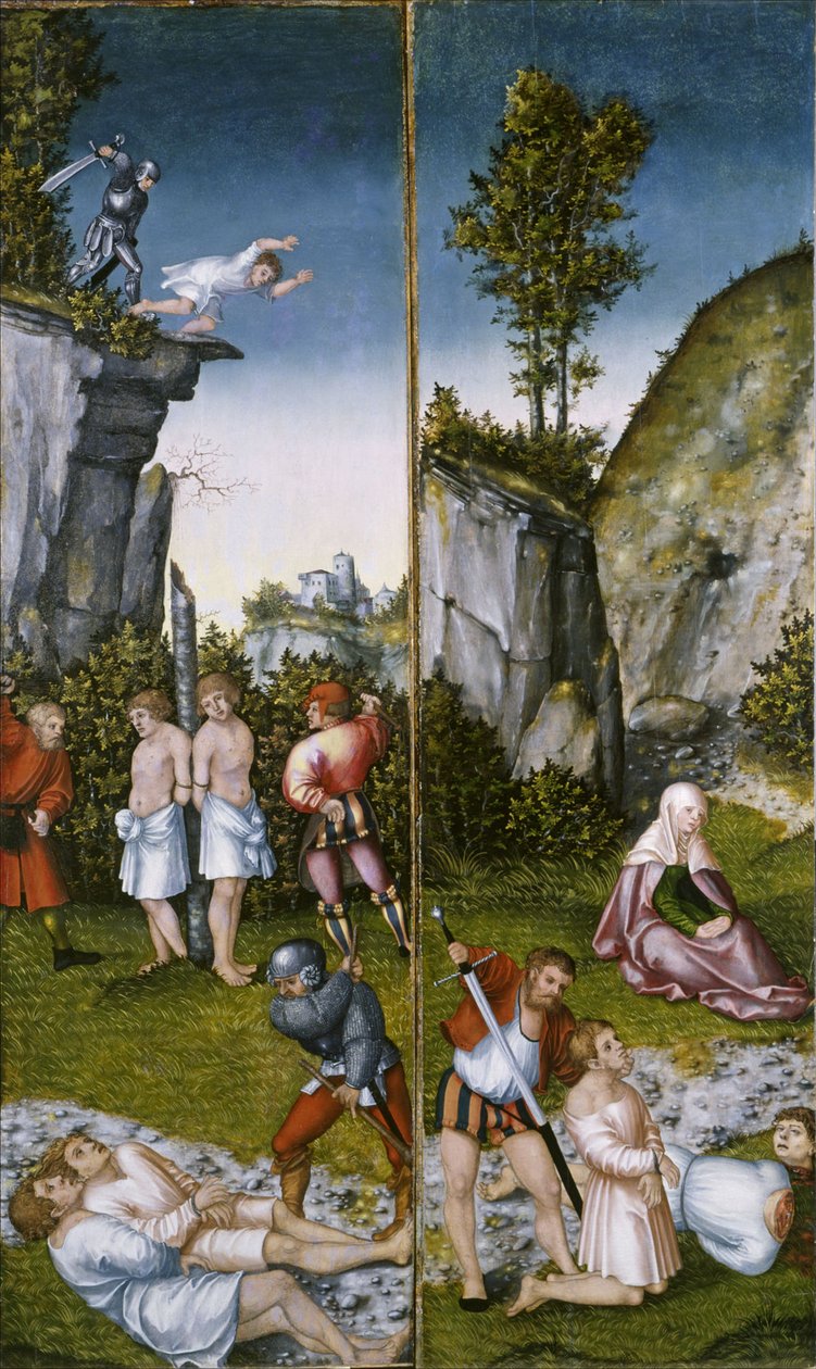 Heilige Felicitas beim Martyrium ihrer sieben Söhne von Lucas Cranach the Elder