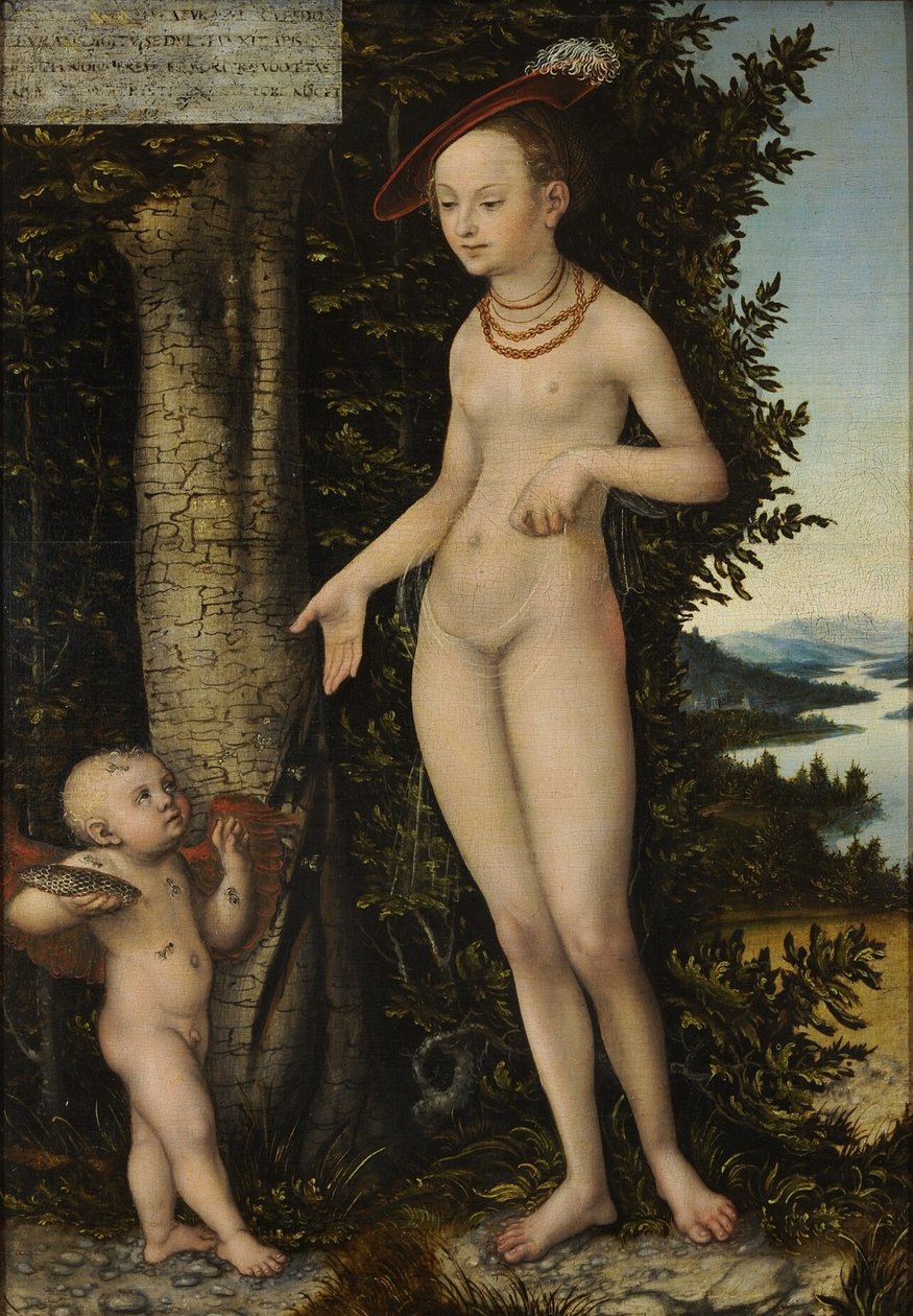 Venus mit Amor, dem Honigdieb von Lucas Cranach the Elder