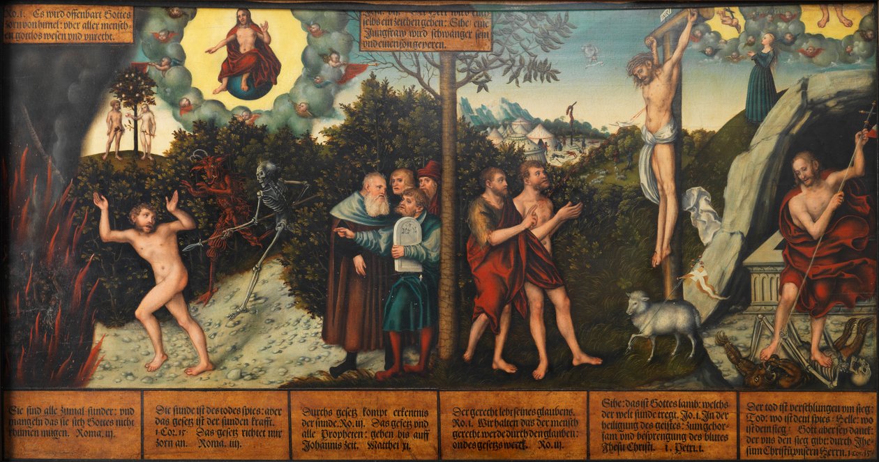 Allegorie von Gesetz und Gnade von Lucas Cranach the Elder and workshop