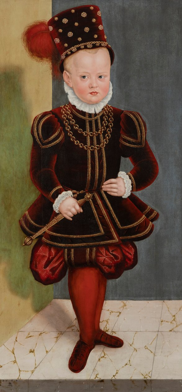 Bildnis des Prinzen Christian I., späteren Kurfürsten, als Kind im Alter von 4 Jahren von Lucas Cranach the Younger