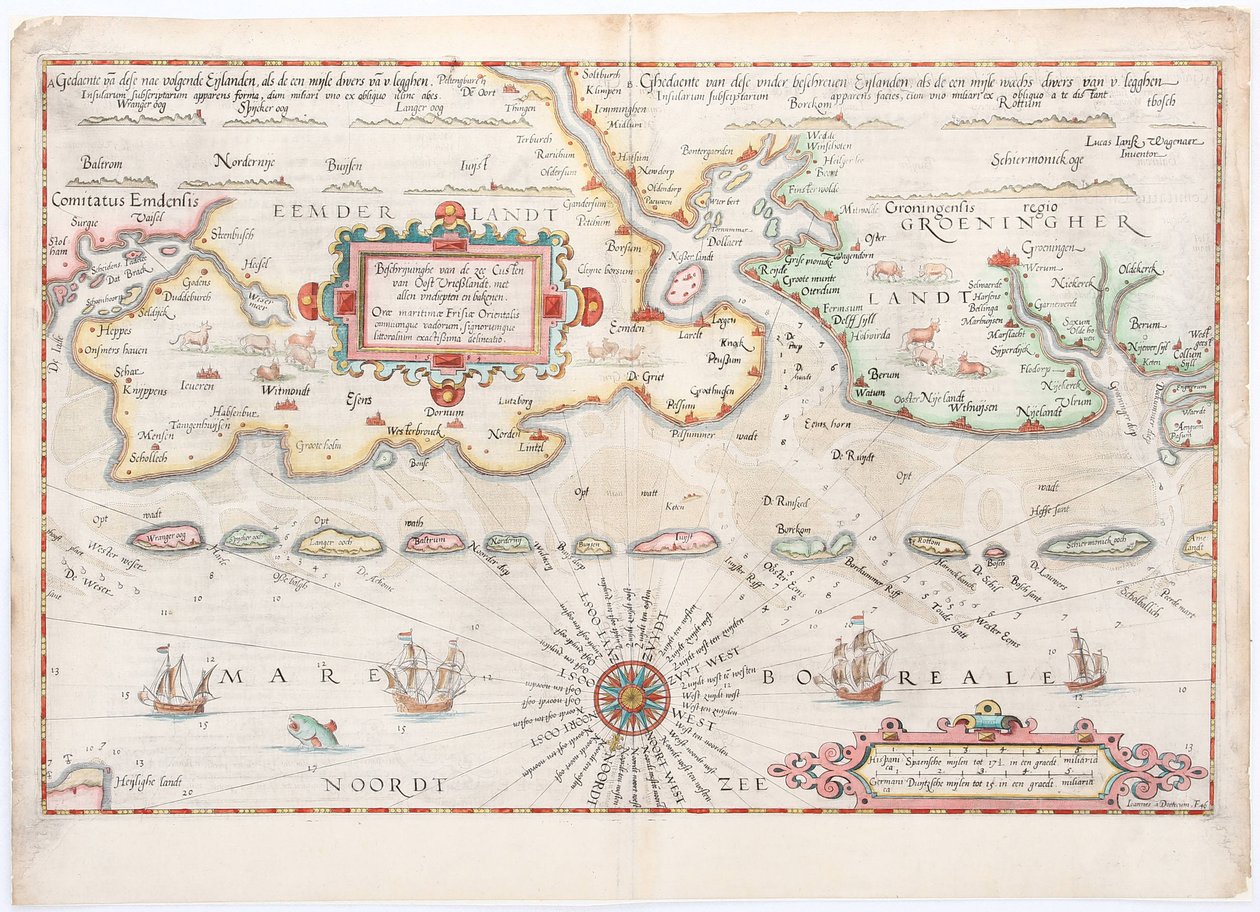 Ostfriesland 1584 Karte von Waghenaer von Lucas Janszoon Waghenaer