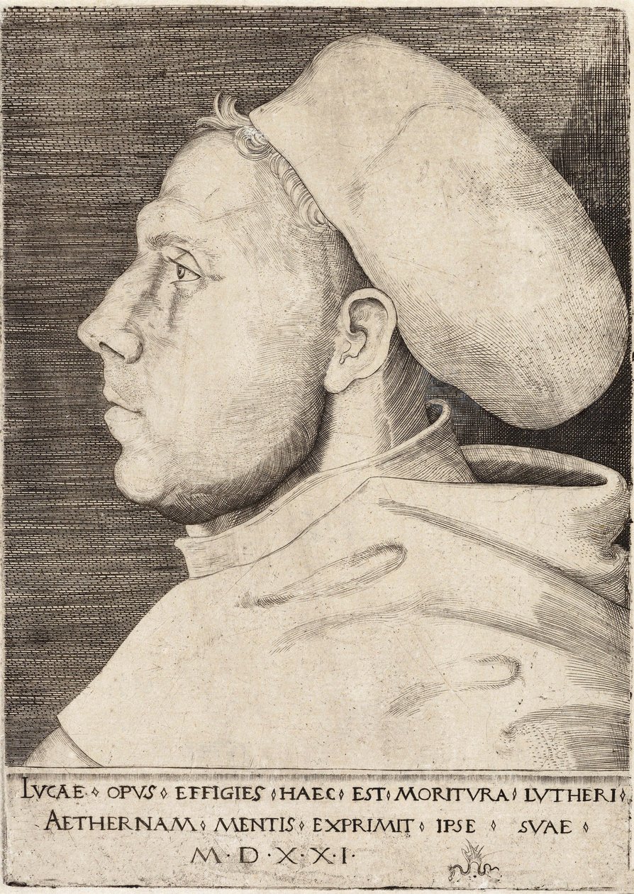 Martin Luther als Augustinermönch von Lucas Cranach dem Älteren 1521 von Lucas the Elder Cranach