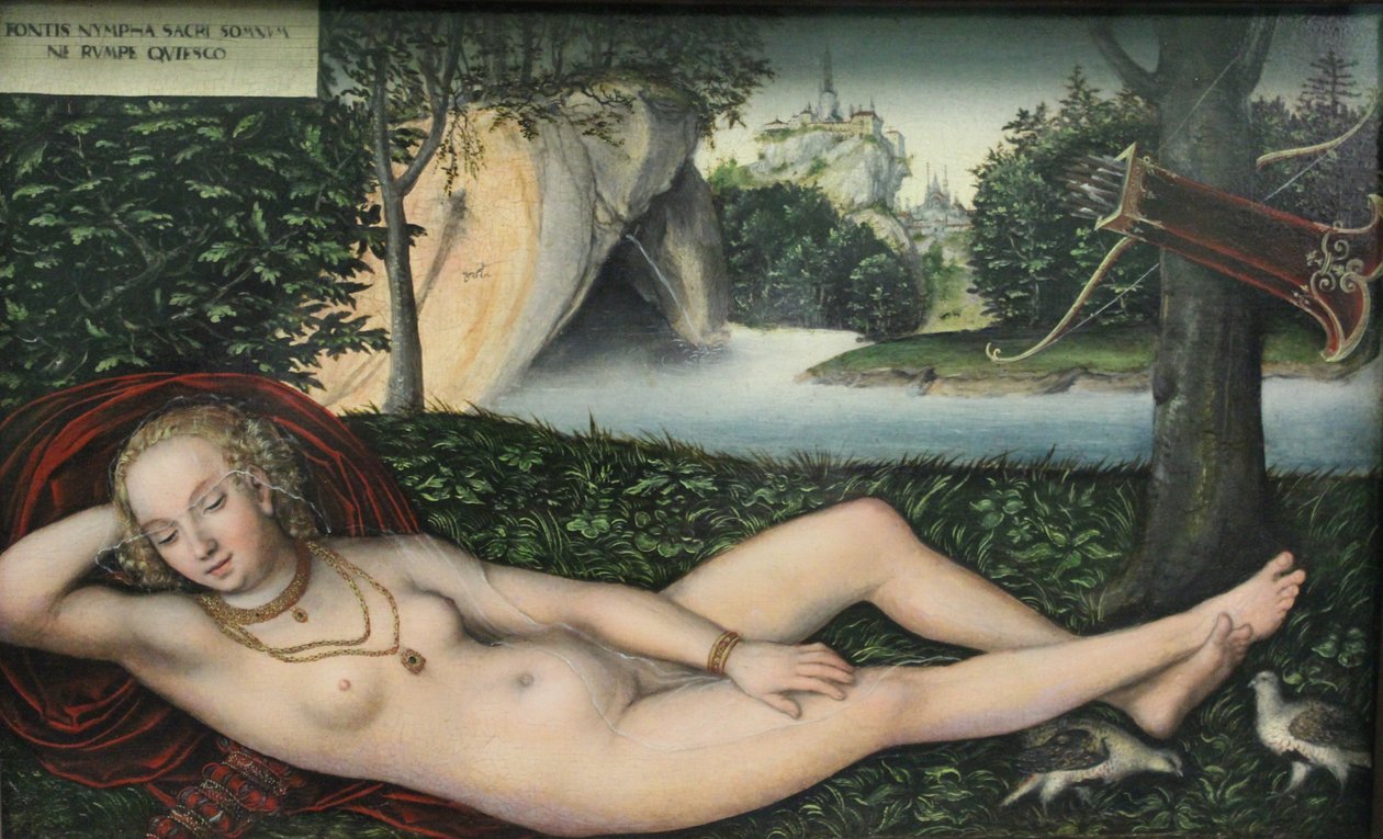Nymphe an der Quelle, nach 1537 von Lucas the Elder Cranach