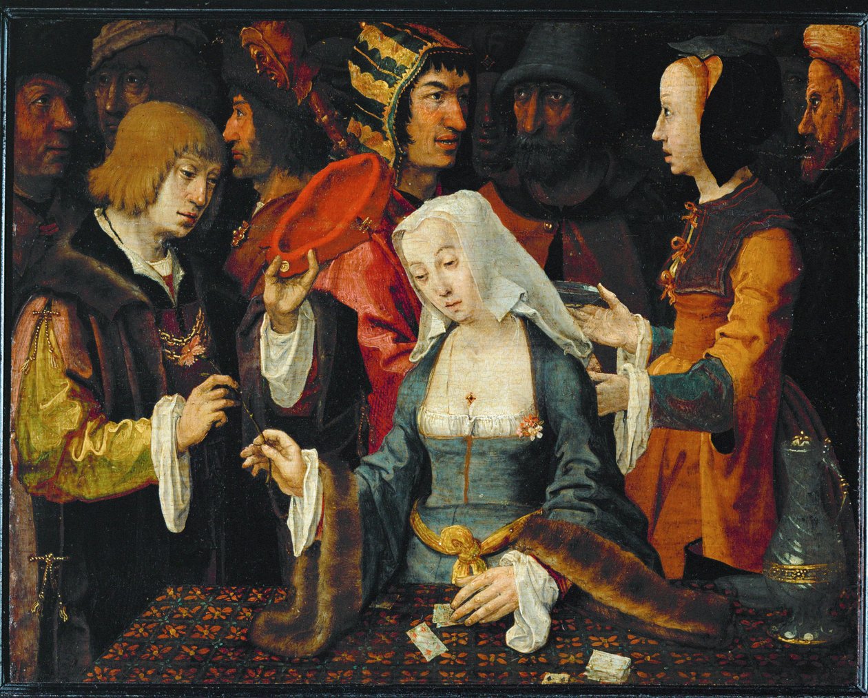 Die Kartenlegerin von Lucas van (studio of) Leyden