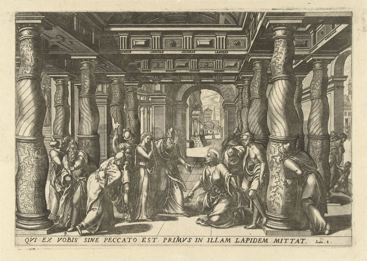 Christus und die Ehebrecherin von Lucas van Doetechum