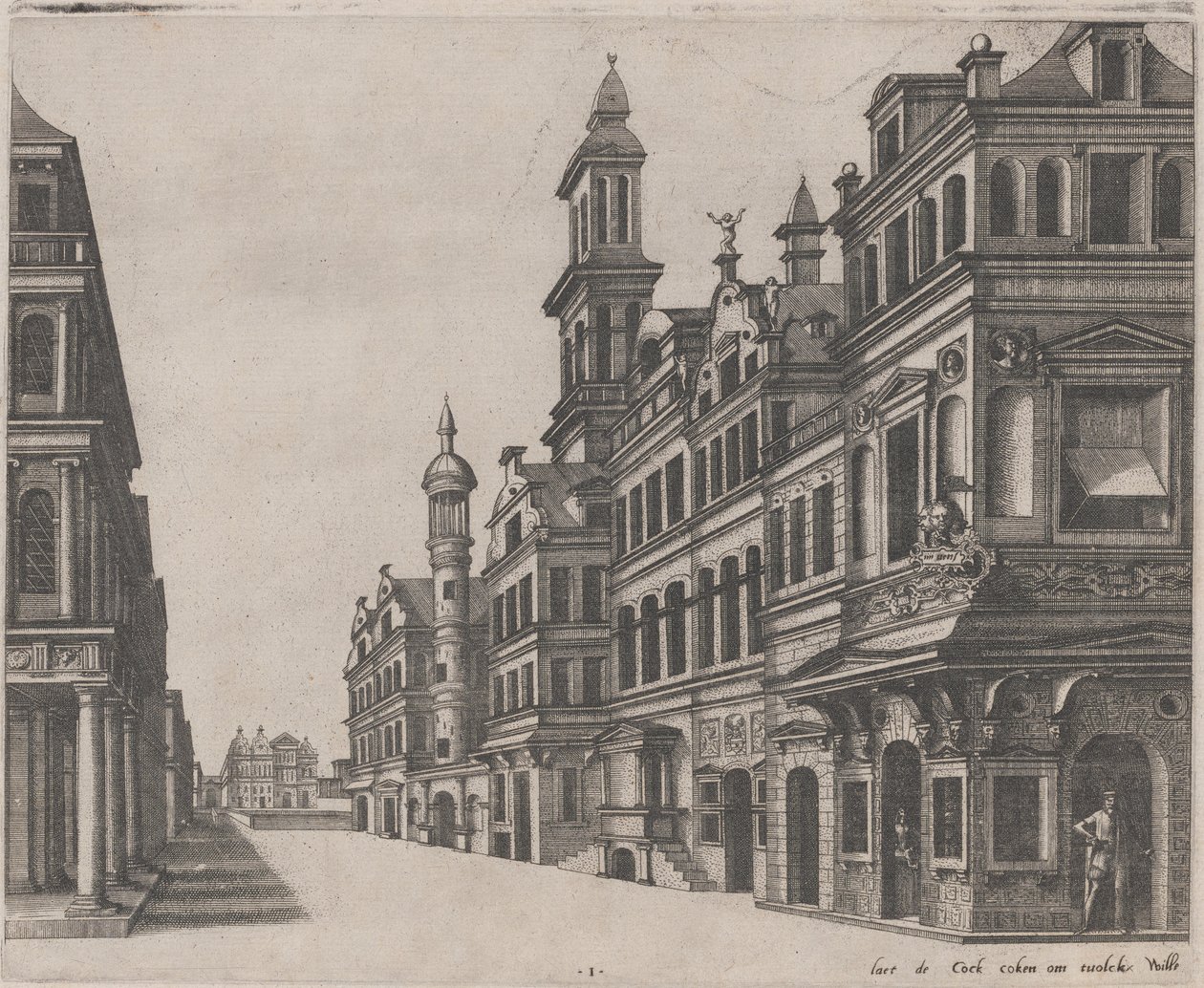 Perspektivische Ansicht einer Straße von Lucas van Doetechum and Johannes