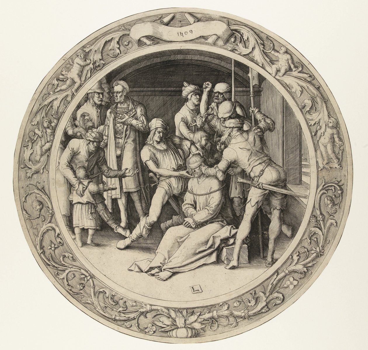 Die Verspottung Christi (Serie: De Ronde Passie) von Lucas van Leyden