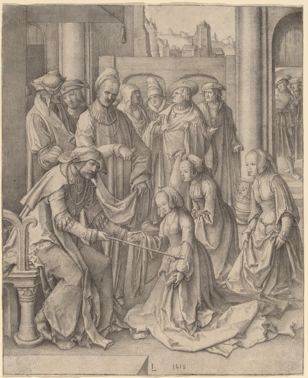Esther vor Ahasverus von Lucas van Leyden