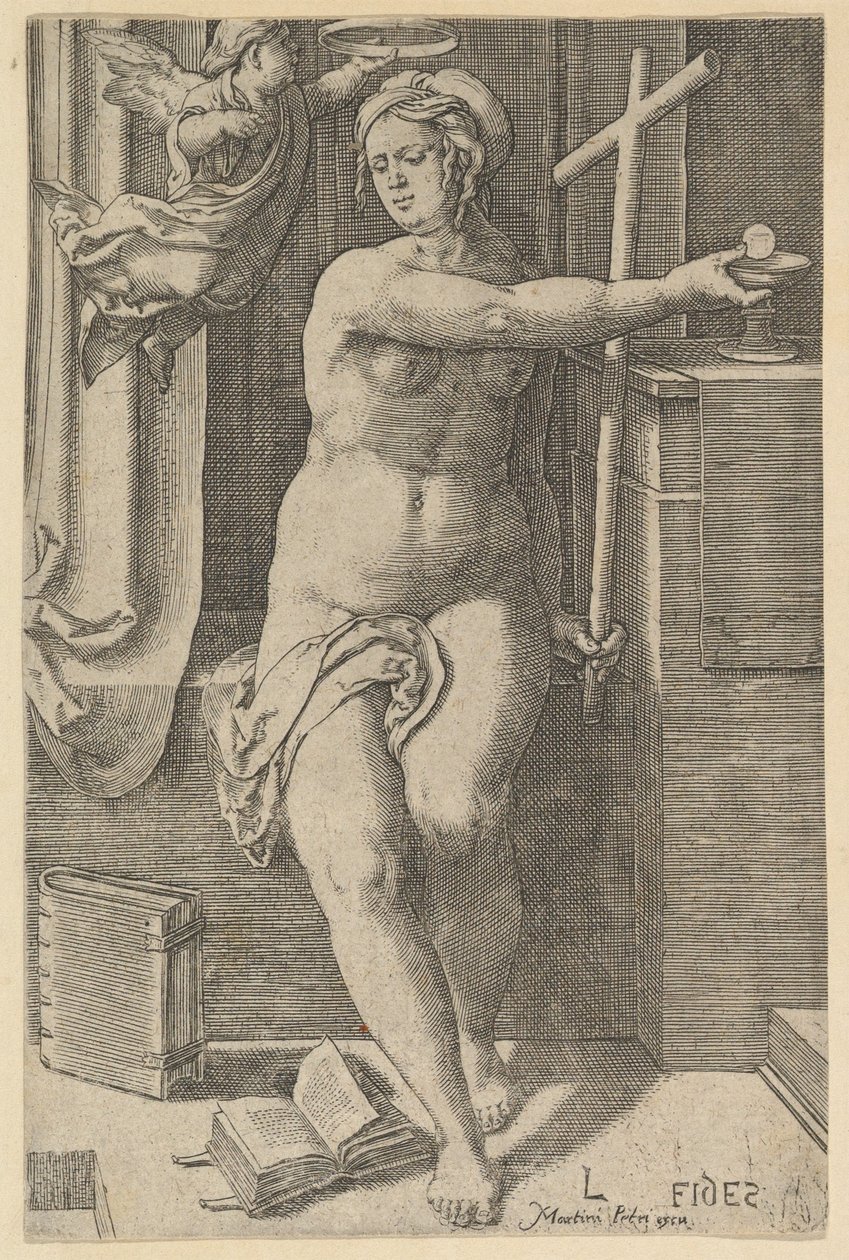 Glaube, aus der Serie Die Sieben Tugenden, 1530 von Lucas van Leyden