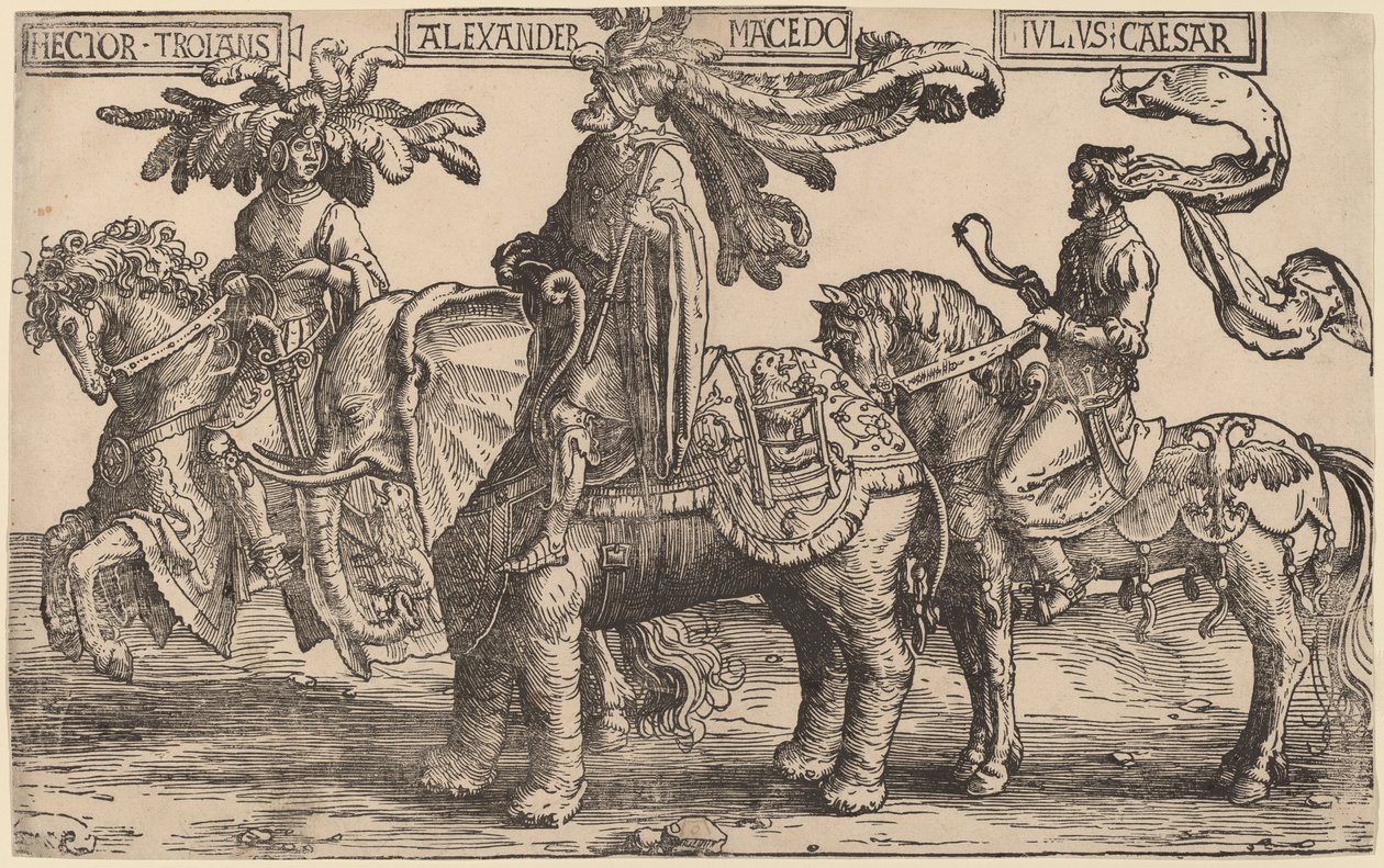 Hektor von Troja, Alexander von Makedonien, Julius Caesar von Lucas van Leyden