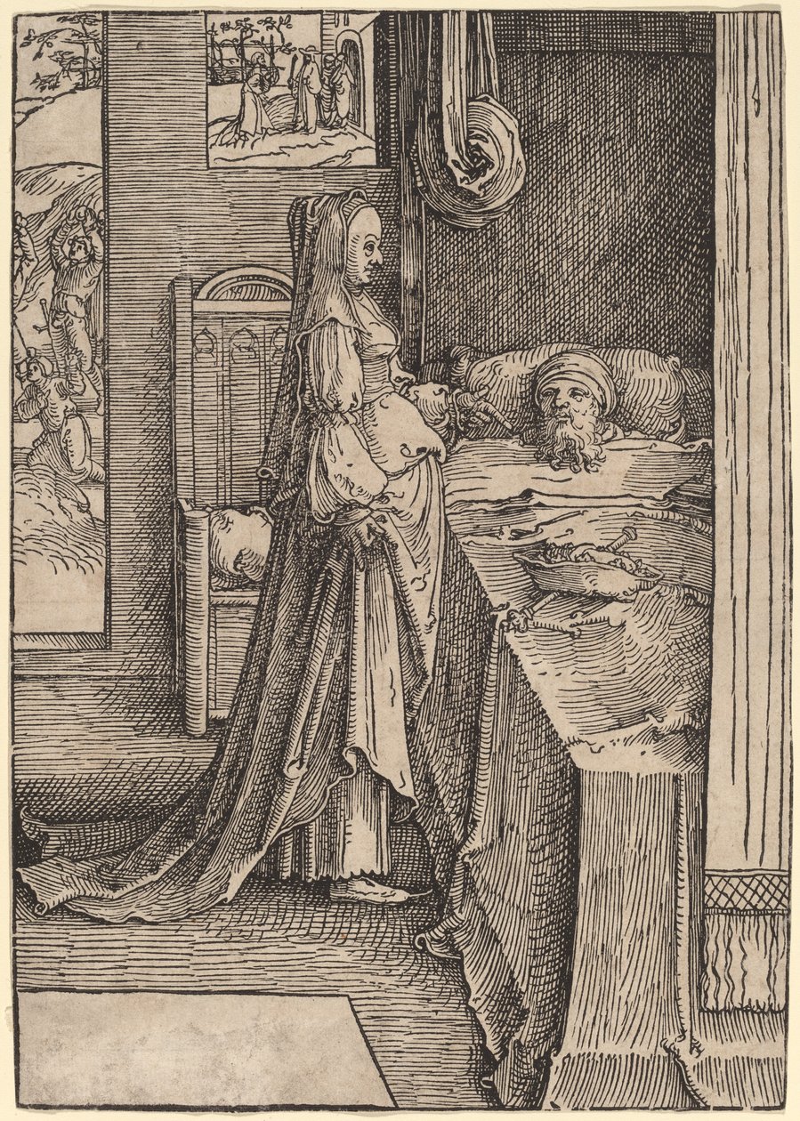 Isebel verspricht Naboths Weinberg König Ahab von Lucas van Leyden