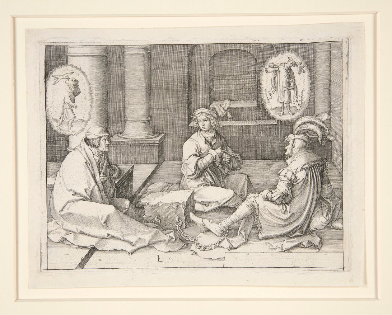 Joseph deutet die Träume im Gefängnis (Gen. 40:5-19) von Lucas van Leyden