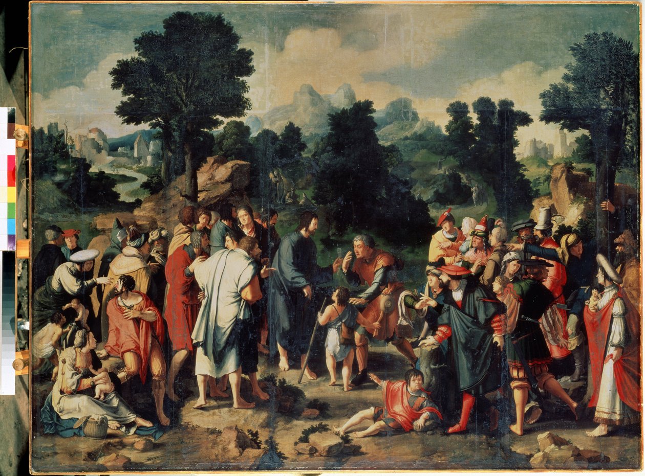 Die Heilung des Blinden von Jericho (Mittelteil) von Lucas van Leyden